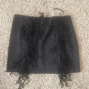 Suede skirt with Fringe
